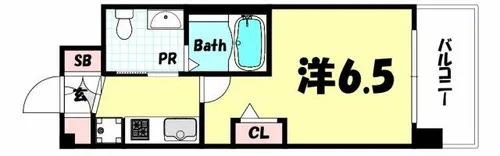 エステムコート神戸ハーバーランド前Ⅴアクア【14階】の間取り