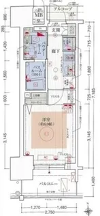 エステムプラザ大手前エヴァース【3階】の間取り