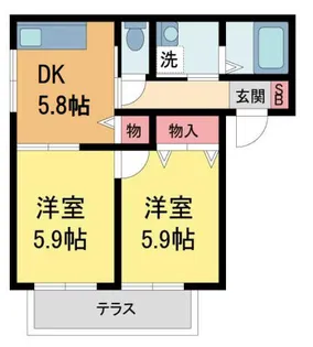 シャーメゾン逆瀬川A棟【2階】の間取り