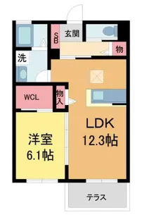 ヴィラーチェKAMEI【102号室】の間取り