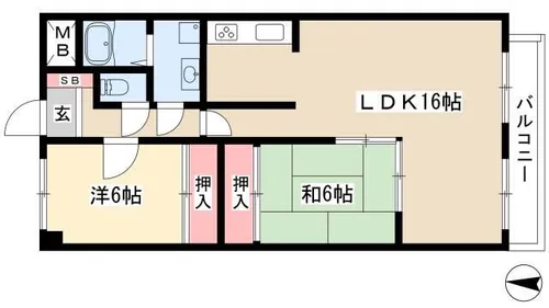 メゾンドール上泉【9階】の間取り