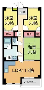 エリシオン宝塚【2階】の間取り