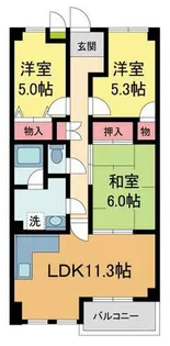 エリシオン宝塚【2階】の間取り