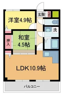 アムール逆瀬川【3階】の間取り