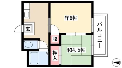 サンハイツC棟【202号室】の間取り