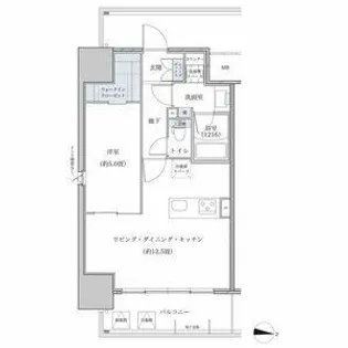 1LDKの間取り画像