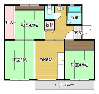 公団狭山住宅29号棟【4階】の間取り