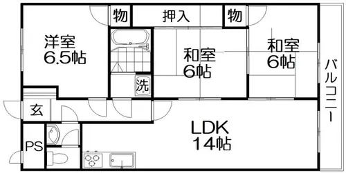 カラジュームマンション【3階】の間取り