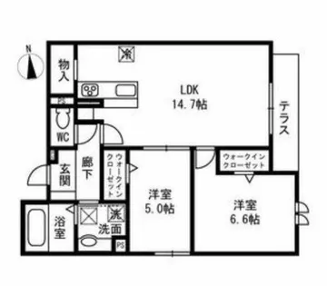Passaro Grande北田辺(パッサログランデ)【3階】の間取り