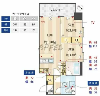 スプランディッド弁天町DUE【3階】の間取り