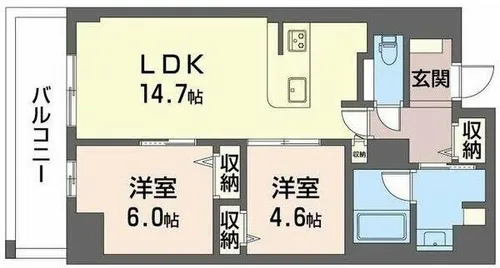 サンエール南堀江【6階】の間取り