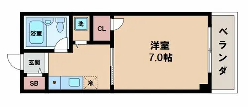 パラディ西田辺【4階】の間取り