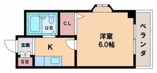アパルト四天王寺Ⅱ【5階】の間取り