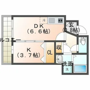 ジーメゾン泉が丘アクア【1階】の間取り