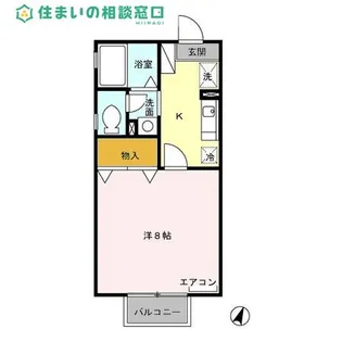 愛知県岡崎市赤渋町字西河原【アパート】の間取り