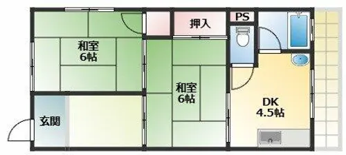 道本グリーンハウス【401号室】の間取り