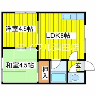 飛鳥マンション【1階】の間取り