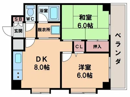 ライオンズシティ難波南第2【12階】の間取り