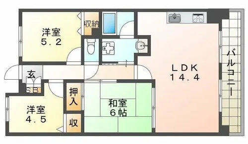 アプリーレ垂水【6階】の間取り