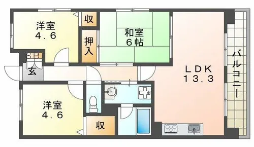 アプリーレ垂水【2階】の間取り