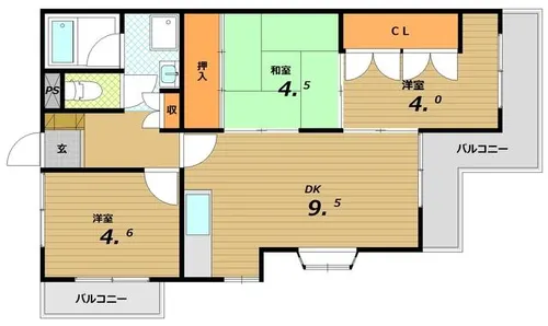 3LDKの間取り画像