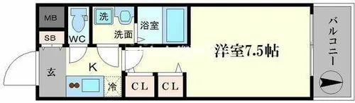 エスプレイス難波サウスゲート【5階】の間取り