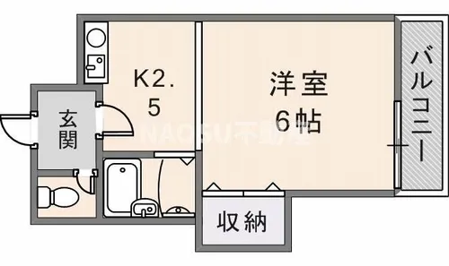 リバーサイド瓢箪山【308号室】の間取り