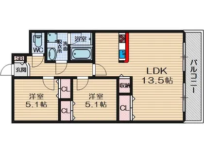 アビタシオン別府【302号室】の間取り