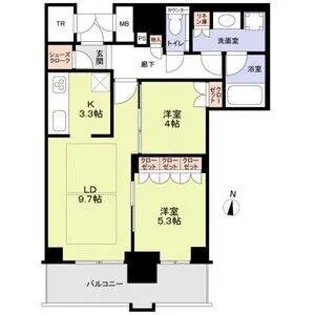 ブランズタワー梅田North【9階】の間取り