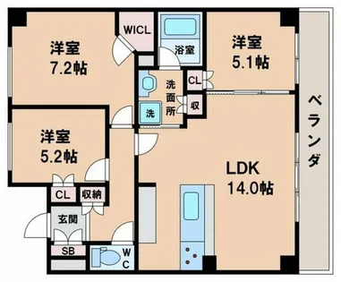 ワイズ相生通【1階】の間取り