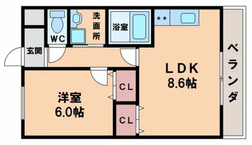 グレースフルレジデンス阿倍野【3階】の間取り