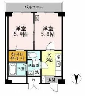 クレール久保【1階】の間取り