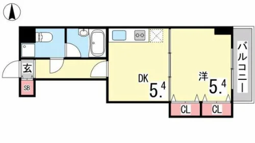 エスペランサ御影Ⅱ【208号室】の間取り