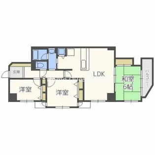 2SLDKの間取り画像