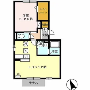 クラベール【105号室】の間取り
