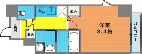 エルズステューディオ岡本【3階】の間取り
