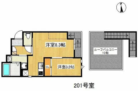 Grandtic Cherish befu Ⅲ【2階】の間取り