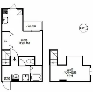 メゾンソレイユ那珂【2階】の間取り