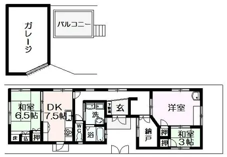 大阪府泉大津市東雲町【一戸建】の間取り