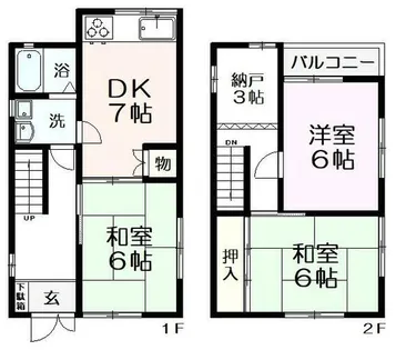 大阪府泉大津市河原町【一戸建】の間取り