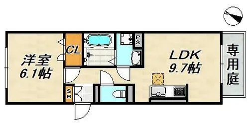 Pista神戸板宿【1階】の間取り