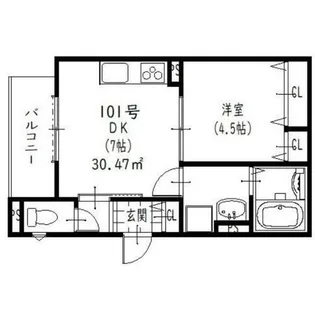 クリエオーレ今市【1階】の間取り