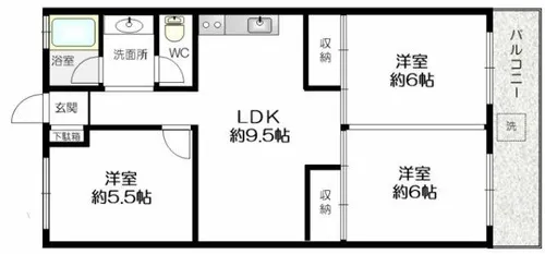 ニューハイツ新在家【302号室】の間取り