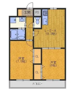 ロジュマン門真【7階】の間取り