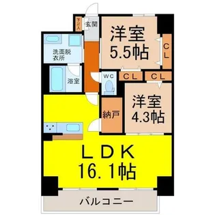 ハイドランジア東別院【2階】の間取り