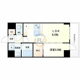 エステムコート新大阪ⅩⅦベイス【2階】の間取り