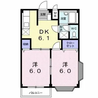 エルディム華A【2階】の間取り
