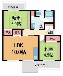 UR中山五月台8号棟【4階】の間取り