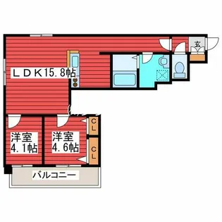 ビブレス月寒中央ステーション【9階】の間取り