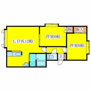 2LDKの間取り画像